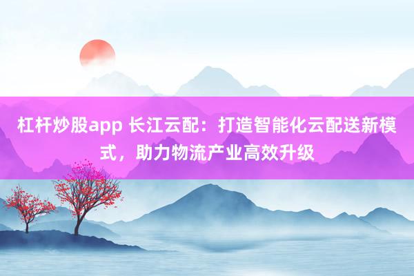 杠杆炒股app 长江云配：打造智能化云配送新模式，助力物流产业高效升级