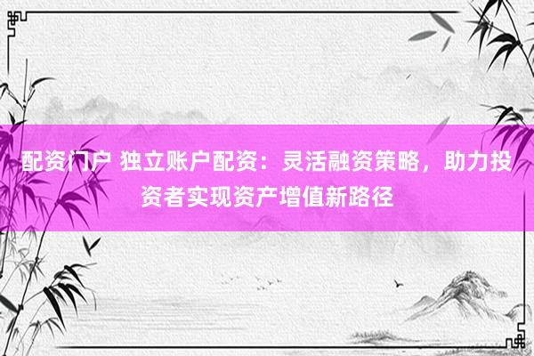 配资门户 独立账户配资：灵活融资策略，助力投资者实现资产增值新路径