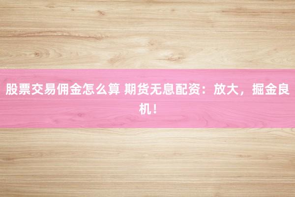 股票交易佣金怎么算 期货无息配资：放大，掘金良机！