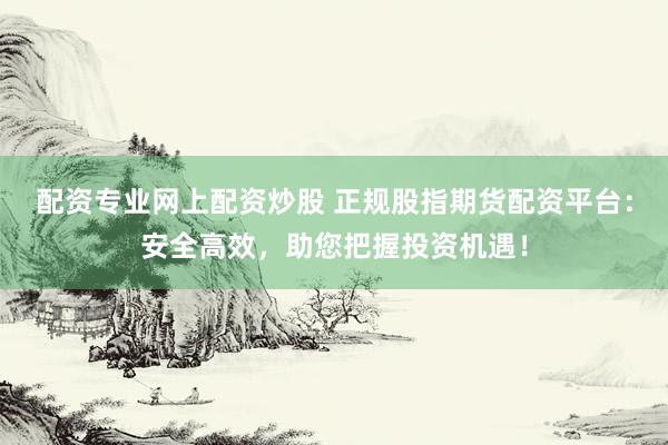 配资专业网上配资炒股 正规股指期货配资平台：安全高效，助您把握投资机遇！